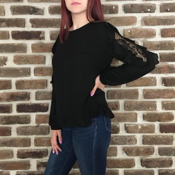 Cynthia Rowley Tops - NWT Cynthia Rowley Black Laced Blouse Size Medium